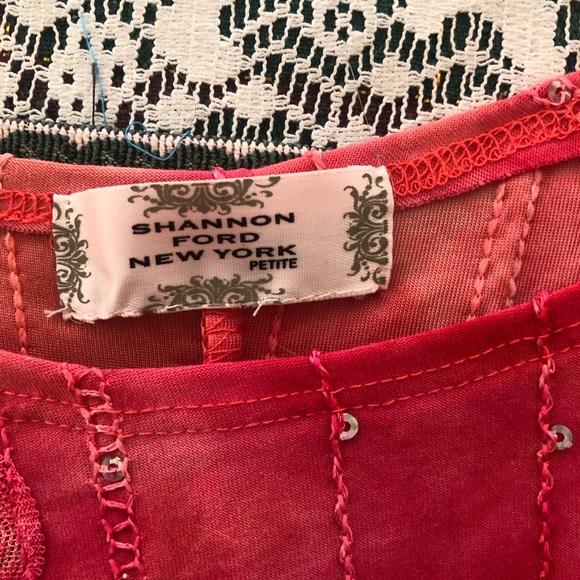 Shannon Ford New York Red Scoop Neck Boho Womens Top Size Petite Large - Picture 5 of 12